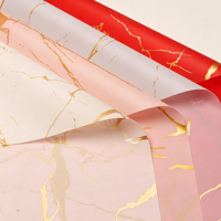 Papier d'emballage pour fleurs à motif marbré rose, blanc et bleu, très vendu, pour la décoration de bouquets