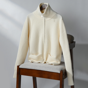 <span class=keywords><strong>Cardigan</strong></span> da Donna 2024 in <span class=keywords><strong>Lana</strong></span> Lavorata a Maglia, Spesso, Manica Lunga, con Cerniera, Stile Vintage Classico Casual Elegante per Autunno e Inverno - Product Image 3