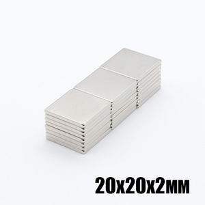 Ndfeb Nicuni N52 Super Sterke 20Mm X 20Mm X <span class=keywords><strong>2Mm</strong></span>-3Mm Dikte Blok Neodymium Magneten - Product Image 2