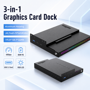 Base de Conexión para GPU Externa Thunderbolt 3 4 de 40 Gbps, RGB PCIe 3.0 X16 EGPU, Carcasa Abierta de Aluminio, Base para Tarjeta Gráfica Ultra Rápida - Product Image 1