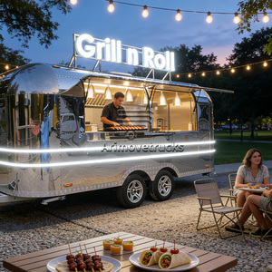 Mini Food Truck de Rue pour Gaufres, Crèmes Glacées, Crêpes, avec Équipements, Kiosque de Food Truck pour Desserts, Pancakes, Donuts, pour les Fêtes - Product Image 1