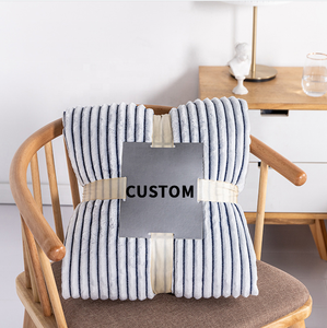 Thiết Kế Mới Sofa Hiện Đại Màu Rắn Tùy Chỉnh Polyester Siêu Mềm Sọc Flannel Lông Cừu Ném Chăn Cho Mùa Đông - Product Image 2