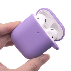 Étui en silicone pour Apple AirPods 2, couleur unie, couverture intégrale, anti-poussière et antichoc - Product Image 3