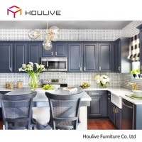 Importation de Chine, armoires de cuisine modulaires en bois massif durables avec comptoirs en marbre/laminé, livraison directe par l'usine