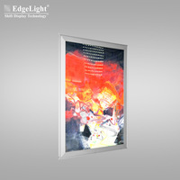 Boîte à lumière LED murale, panneau publicitaire en acrylique avec profil en aluminium, liste de prix, ouverture sur quatre côtés, ultra-mince, publicité, modèle AF14A