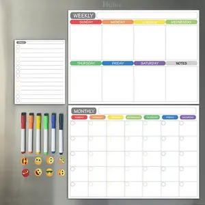 Magneet Whiteboard Wekelijkse Planner Magnetische Droge Wissen Maandelijkse Kalender Voor Koelkast Custom Magnetische Kalenders