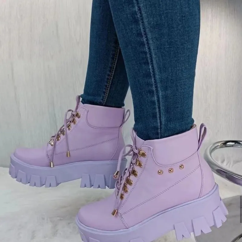 Autumn Ankle Boots Women Shoes 2022 New Snow Female Platform Botines Lace-Up Winter Sneakers Woman Casual Warm Botas De Mujer