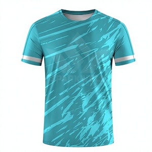 Camiseta de Fútbol para Hombre, Color Verde Azulado, 100% Poliéster, Cuello Redondo, Manga Corta, Sublimada, Absorbe la Humedad, Nombre del Equipo Personalizado, Deportiva - Product Image 1