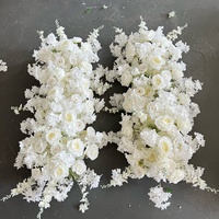 KEWEI-J926 blanc artificiel fleur de cerisier fleur toile de fond mariage coureur fleurs rangée arc Table fleur centres de table