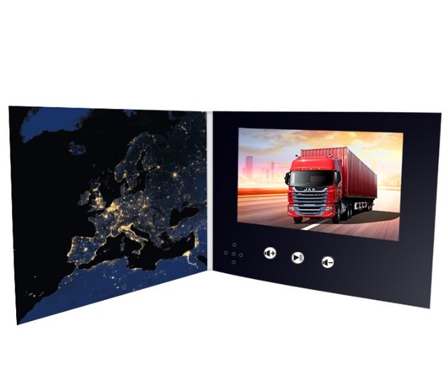 Promotional Gift Advertising LCD Video Brochure Box with UV Printing Customized Colors Paper Material-Business Gift