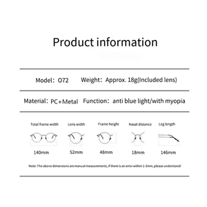 Nouvelles Montures de Lunettes d'Ordinateur <span class=keywords><strong>Anti</strong></span>-Lumière Bleue TR90 Personnalisables Logo 2025, Fabricant Grossiste de Verres Optiques Carrés - Product Image 2