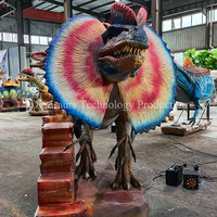 Modèle de Dilophosaure Artisanal pour Musée Scientifique, Dinosauria Animatronique Fabriqué pour Divertir les Enfants