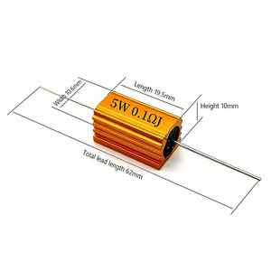 5PCS RX24-5W อลูมิเนียมเปลือกโลหะตัวต้านทานแบบลวดพัน 0.1R 1K 1.5 2 3 4 5 6 8 10 12 15 20 25 30 50 100 200 300 500 โอห์ม - Product Image 1