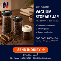 Pot en verre sous vide pour le stockage des grains de café, hermétique, avec couvercle noir et blanc, 500 ml, 750 ml, 1100 ml, cuisine, garde-manger