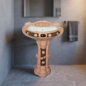 Vente en gros Colonne en béton Lavabo sur pied Lavabo sur pied Lavabo de salle de bain Colonne haute Bassin rond à base de ciment - Product Image 5