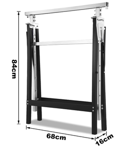 2 X chevalets métalliques réglables avec crochets de verrouillage Support d'essieu Capacité de <span class=keywords><strong>charge</strong></span> 200 kg Support d'établi télescopique pour échafaudage - Product Image 6