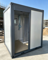 Module de salle de bain modulaire double unité, toilettes et douche, toilettes mobiles préfabriquées pour extérieur (zones sèche et humide)