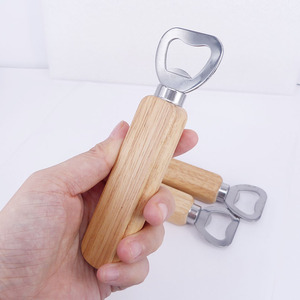 Abridor de botellas con mango de madera de cerveza en blanco resistente personalizado respetuoso con el medio ambiente de fábrica para cocina boda fiesta Bar hogar - Product Image 3