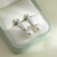 Boucles d'oreilles perles de Tahiti accessoires en gros 925 argent boucle d'oreille bijoux semi-montures boucles d'oreilles perles d'eau douce naturelles montages