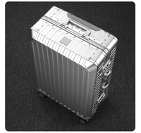 Maleta de Viaje Moderna de Aluminio, Rígida, de 20 Pulgadas, con Ruedas, para Negocios, con Doble Cierre TSA, Marco de Aluminio, Ligera