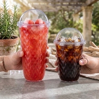 Gobelets en plastique PP transparents en forme de U personnalisés à paroi simple, contenants haut de gamme pour thé Boba, boissons au lait et boissons froides