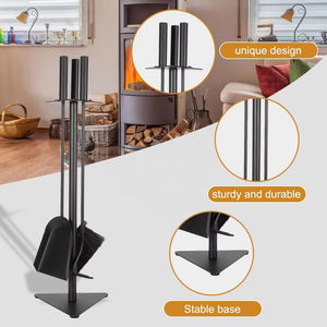 Ensemble d'outils de cheminée en fer moderne <span class=keywords><strong>Kit</strong></span> d'accessoires ménagers avec poêle et outils contemporains en <span class=keywords><strong>bois</strong></span> - Product Image 2
