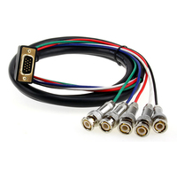 Câble adaptateur vidéo VGA DVI vers BNC RGBHV 5RCA YPbPr 5x BNC Breakout DVI-I 24+5 pour PC, projecteur, mur vidéo, moniteur, téléviseur
