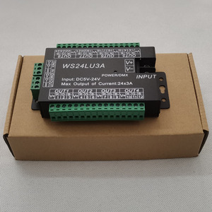 JIUAN WS24LU3A DC5-24V 1728W Charge Maximale 3A Décodeur DMX512 24 Canaux 8 Groupes Contrôleur LED RGB Anode Commune Construction Métallique - Product Image 4