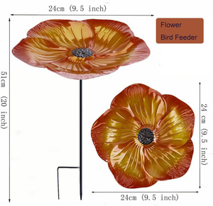Thân Thiện Với Môi Ngoài Trời Hướng Dương Sắt Kim Loại Cổ phần <span class=keywords><strong>Bird</strong></span> Trung Chuyển Hình Dạng Hoa <span class=keywords><strong>Bird</strong></span> Tắm Trung Chuyển Cho Ngoài Trời Vườn - Product Image 2