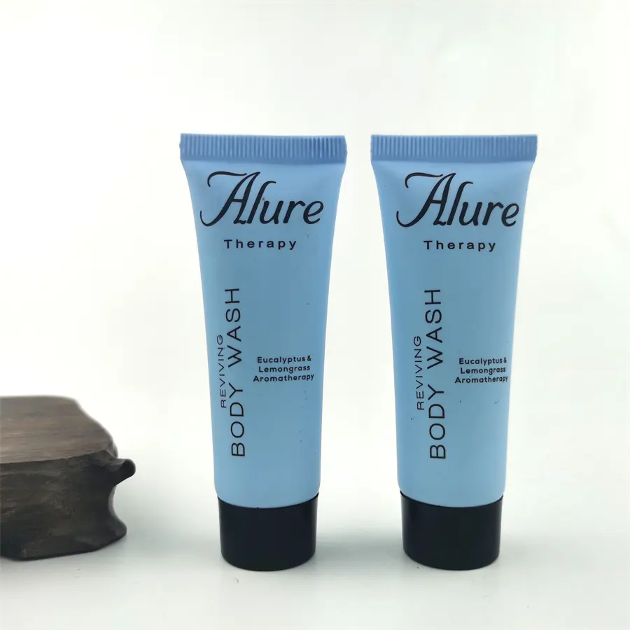 Amenidades do hotel definir shampoo banho gel tubo de viagem 20ml 30ml mini macio tubo cosmético para gel de banho