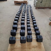 مجموعة دمبل سداسية الشكل من GRASSFIT للتدريب على القوة في صالة الألعاب الرياضية، أوزان حرة مطاطية بالرطل