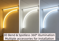 Tube LED néon flexible 3D de 40 mm, IP67, DC24V, pour lustre et éclairage décoratif commercial/plafond