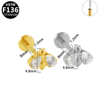 Nouvelle vente Gaby : Anneaux de piercing labret en titane pour femmes, anneaux de lèvres sexy avec zircon, bijoux de piercing d'oreille sans filetage simples