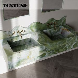 Tostone - Elegantes Centros de Baño de Mármol Verde <span class=keywords><strong>Jade</strong></span> Natural para Hoteles de Lujo, Apartamentos, Villas, Decoración de Interiores de Baños - Product Image 3