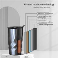 Versandfertig: Isolierter Kaffeebecher aus Edelstahl 304 mit einzigartigem Wirbelmuster, Vakuum-Thermobecher für den täglichen Weg zur Arbeit