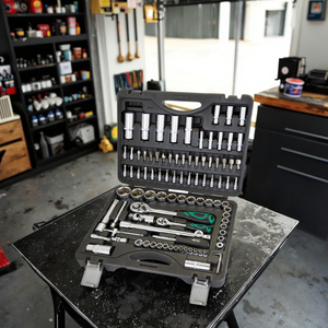 AE-S94 1/4 "& 1/2" 94pcs Xách Tay Hộp nhựa cơ khí công cụ thiết lập ổ cắm thiết lập với Ratchet xử lý - Product Image 3