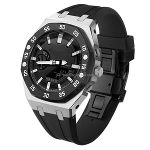 Kit de estilo de lujo Mod correa de goma y anillo de escala de tiempo caja de metal G Ga2100 reemplazo de pieza de reloj de choque - Product Image 1