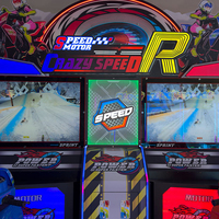 Machine d'arcade de course de moto à mouvement 2P Speed Rush à monnayeur, avec éclairage LED, marque JiSun, version anglaise, pour centre commercial, produit phare