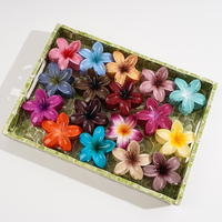 Pince à cheveux en plastique hawaïenne TG-2942, motif fleur d'hibiscus, mignonne, 8 cm, respirante, style européen et américain, multifonctionnelle, pour usage quotidien féminin