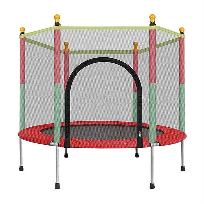 2022 Hot wholesale durable safe children trampoline with fenced kids indoor play spring bed