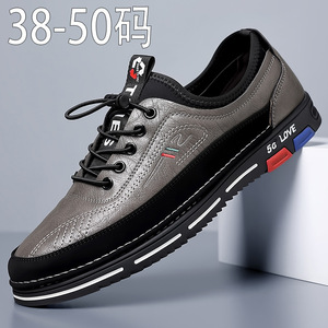 Mocasines Casuales de Cuero para Hombre, Transpirables, con Suela de Goma, Tacón Bajo, Costuras y Borlas, para Uso Diario - Product Image 5