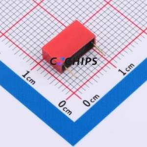 DS-01-R DIP Switch Through hole Component (THT) Switch ( Number of Switch Sections: 1 )( Lead Spacing: 2.54mm )( Color: Red ) - Product Image 2