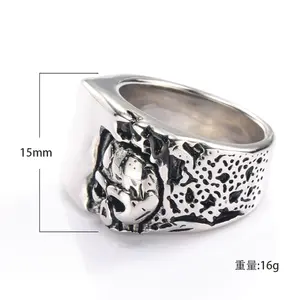 Cross-border foreign trade jewelry ins trend personality multicolor titanium steel male ring domineer grain refers to direct sal