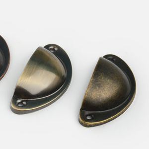 Juego de tiradores y pomos semicirculares de hierro para cajones, armarios y cocina, herrajes tradicionales - Product Image 2