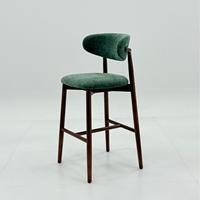 Tabouret de Bar Moderne de Luxe avec Dossier Haut Fer Art Simple Bois Clair Chaise Haute Contemporaine pour Maison Cuisine Chambre Usage Extérieur