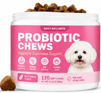 Comprimés à mâcher pour chiens et chats, mélange probiotique et prébiotique, texture lisse, absorption rapide, pour le bien-être immunitaire et digestif, riche en protéines