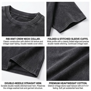 Wholesale Custom Logo Premium Heavyweight 100% Cotton Vintage Stone Washed T-<b>shirt</b> Oversized Blank Drop Shoulder t <b>shirt</b> for men - Product Image 2