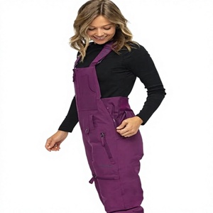 Salopettes de ski imperméables et coupe-vent pour femmes, isolées, pour l'extérieur, avec logo personnalisé, pantalons de snowboard en gros - Product Image 3