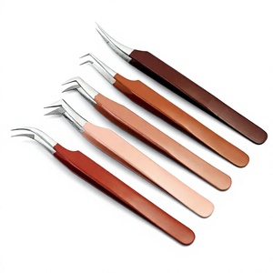 Pinzas para pestañas con punta de fibra de alta calidad, pinzas para pestañas de acero inoxidable, pinzas para extensiones de pestañas - Product Image 1