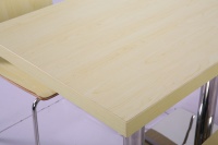 Chaises de salle à manger modernes en contreplaqué courbé et laminé, avec pieds en métal, couleur et taille personnalisables, pour hôtels et écoles